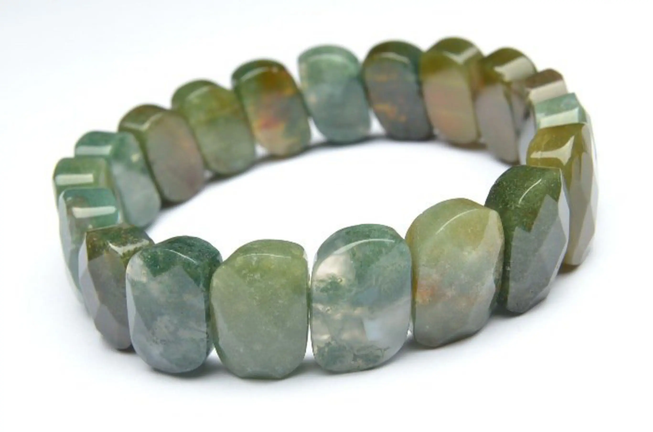 

Natural fancy jasper "S" shape Bracelets Geometry Long Beaded Stone Wrap Bracelet Elastic Bangle