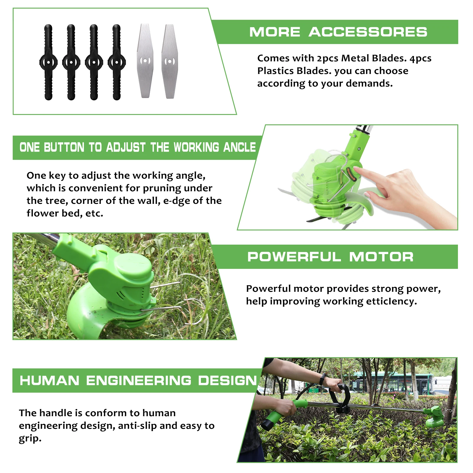 Беспроводная электрическая газонокосилка садовый триммер с аккумулятором 12 В 21