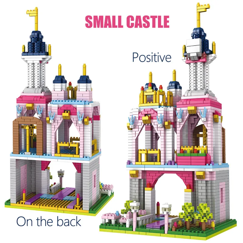 

2800PCS Toys for Children Friends Castle Garden Bricks Princess Fairy Tale Castle 3D Model DIY Diamond Mini Building Blocks