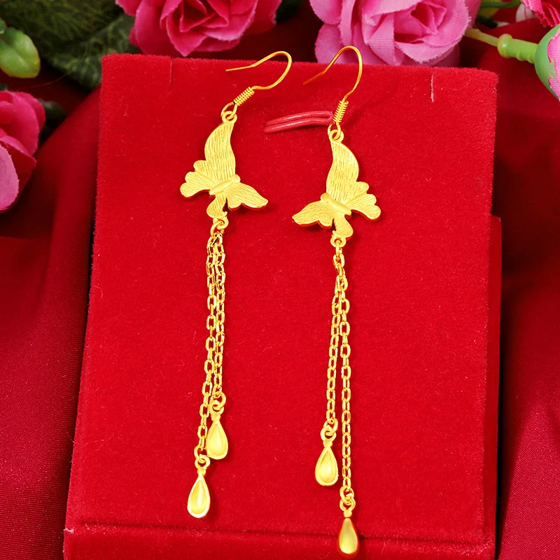 

24K Gold Filled Drop Earrings For Women Tassel Long Personalized Versatile Fashional Women Earrings Weddings Holidays Birthdays