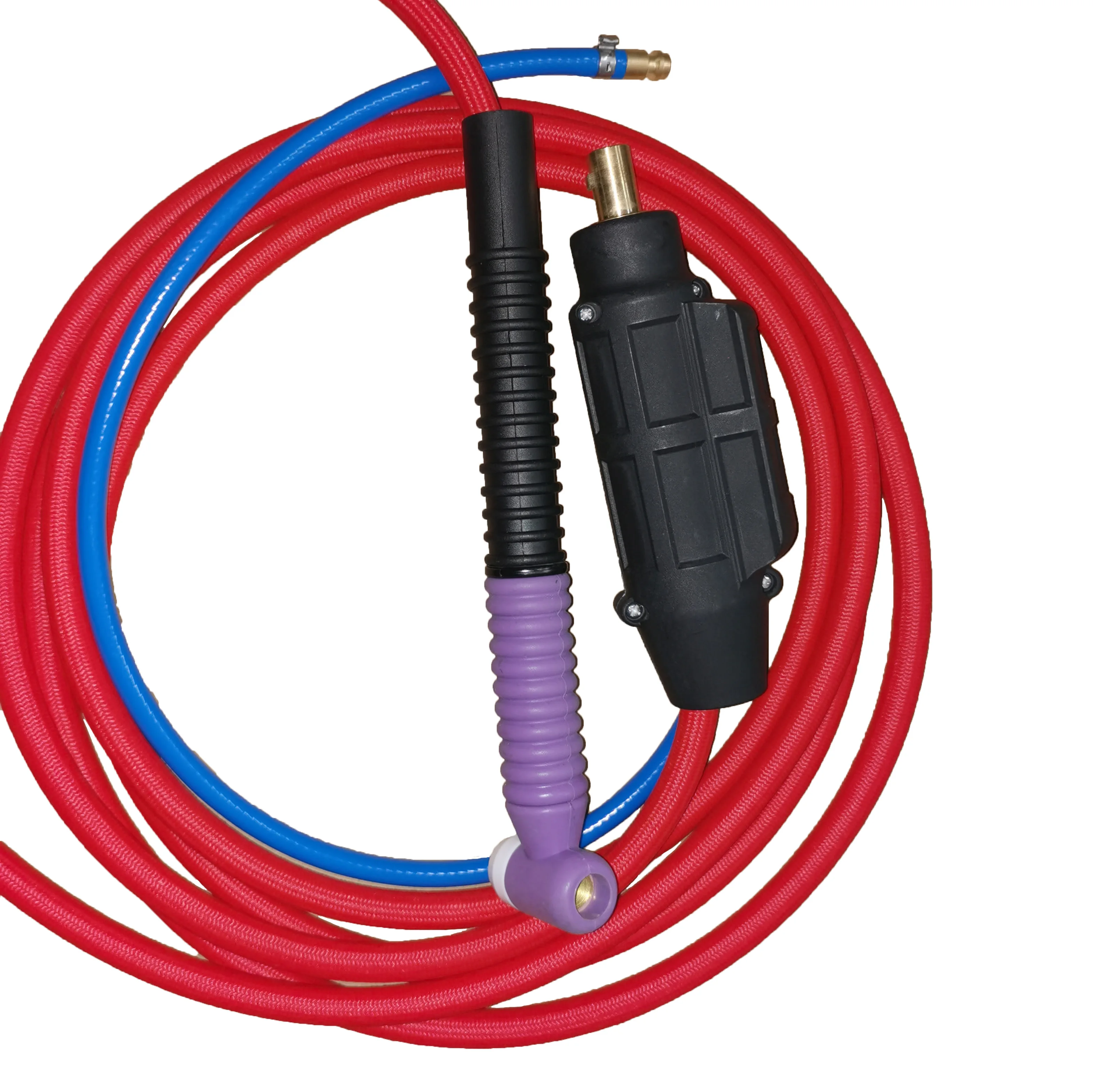 4M WP-17Tig Welding Gun WIth Flex Body 90 Degrees Neck Head Red Soft Cable 35-70 Euro Connector