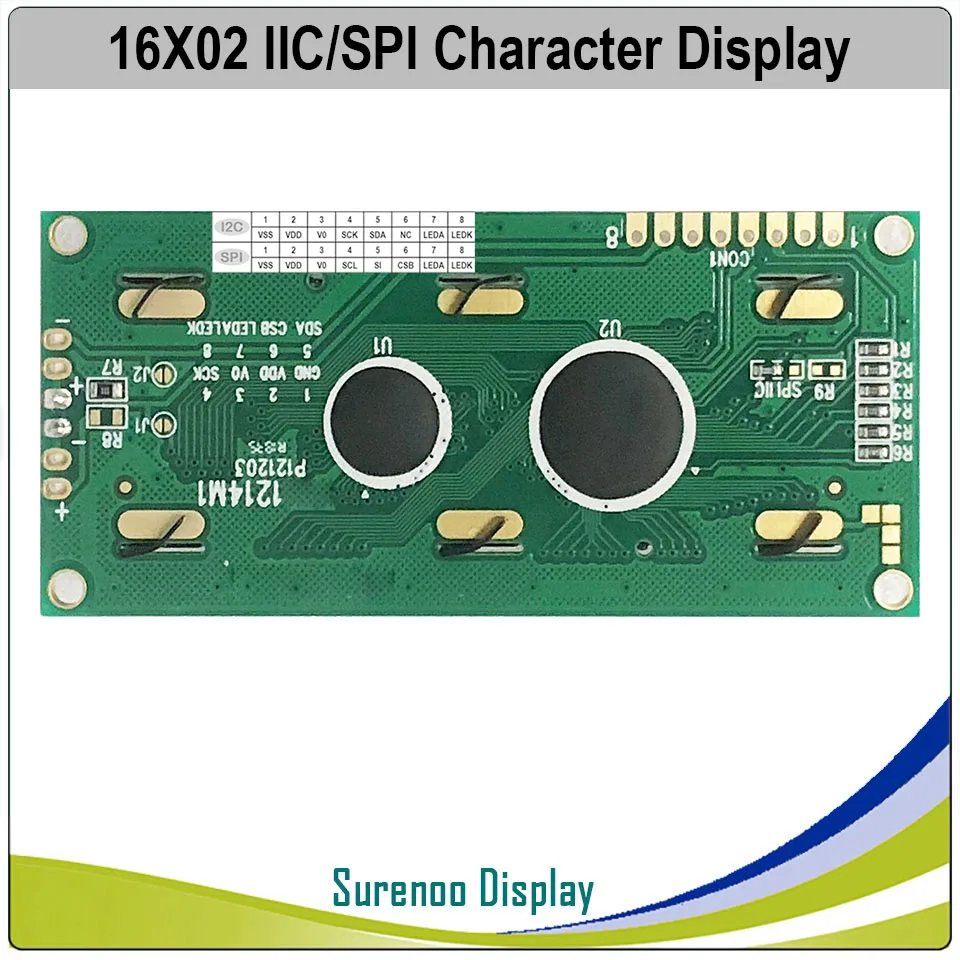 Последовательный igc/IIC/SPI интерфейс 162 16X2 1602 символ ЖК-модуль дисплей экран LCM зеленая желтая задняя подсветка