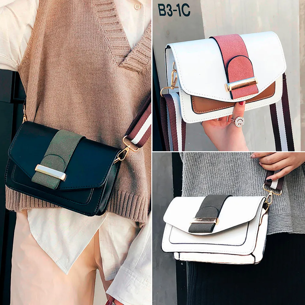 Женская маленькая сумка контрастного цвета в японском Корейском стиле через