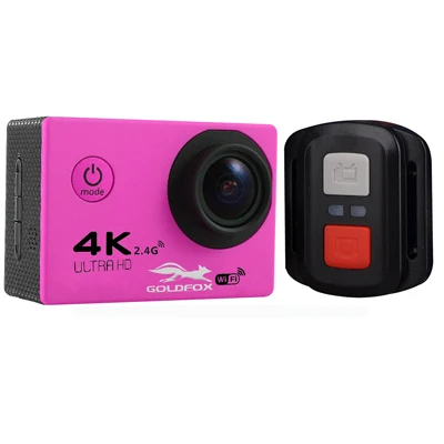 F60R Rosy F60/F60R Ultra HD Экшн-камера 4K 30Fps Wifi 16MP 170D Угол объектива 30 м водонепроницаемая Спортивная камера шлем Велосипедная видеокамера - Цвет: F60R Rosy