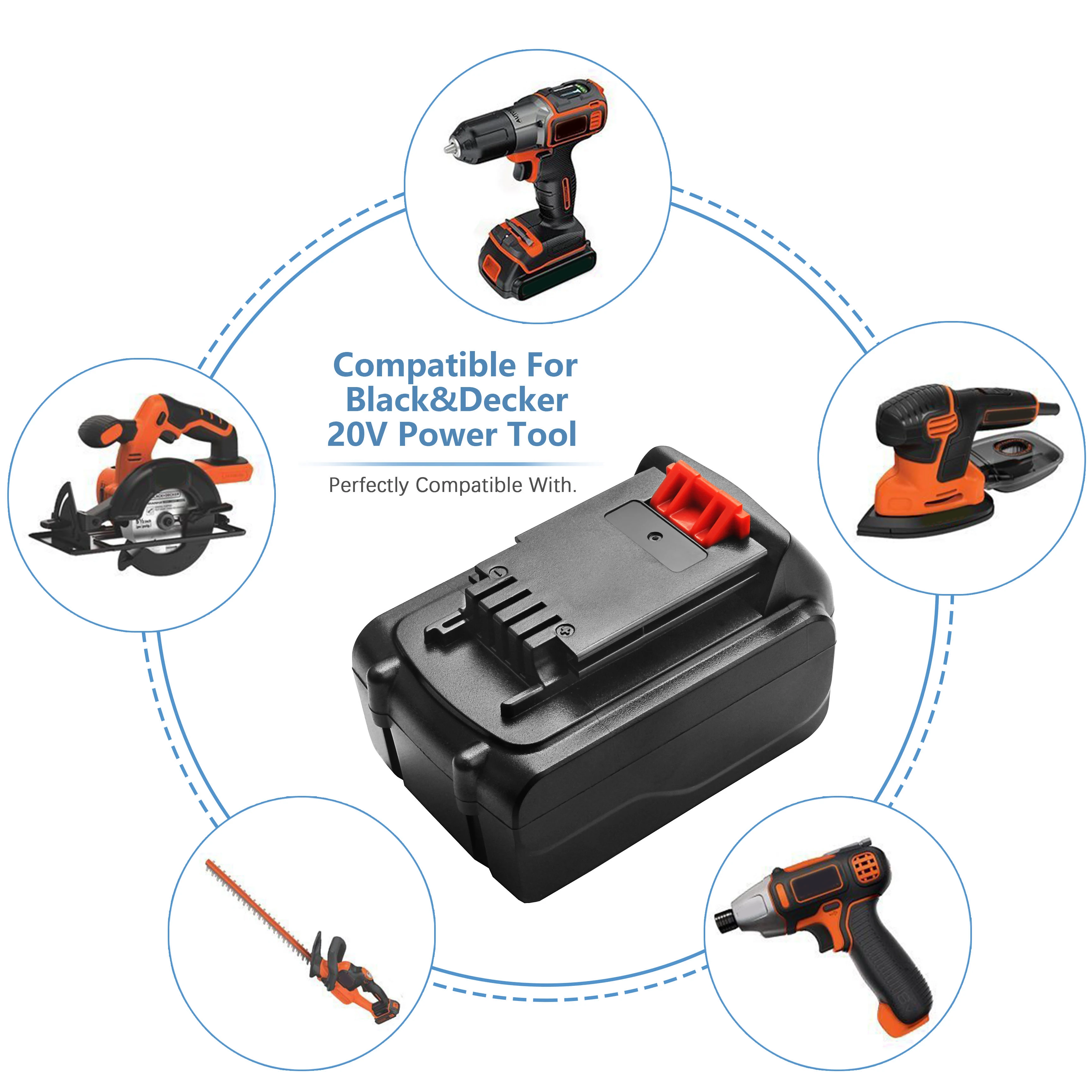 Аккумулятор + зарядное устройство LBXR20 6000 мАч для аккумулятора Black &amp Decker 20 в