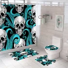 Ужасная занавеска для душа с принтом черепа, декоративная занавеска на Хэллоуин, в ванную комнату, набор ковриков для ванной со скелетом