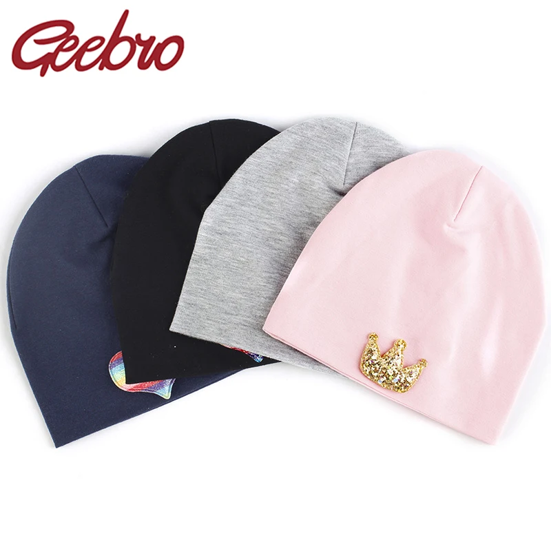 

Cute Crown Heart Pattern Caps Baby Candy Color Infant Newborn Hat Boy Girl Cotton Knit Beanies Outdoor Children Warm Beanies