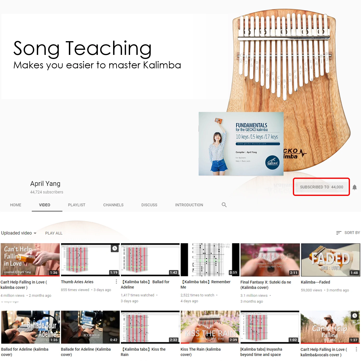 Калимба Gecko 17 клавиш корпус из массива дерева музыкальный инструмент с