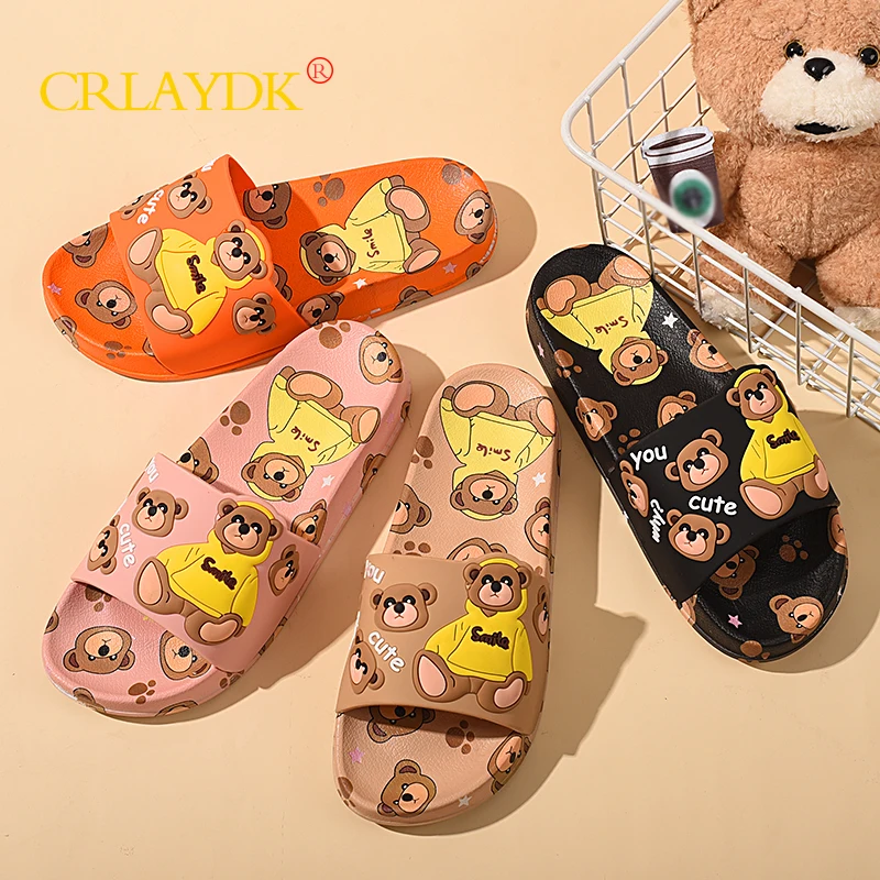 CRLAYDK Animals Monkey Printed Women Indoor Slippers for Summer Home Shower Slide Sandals Beach Non Slip Girls Cute Flat Shoes