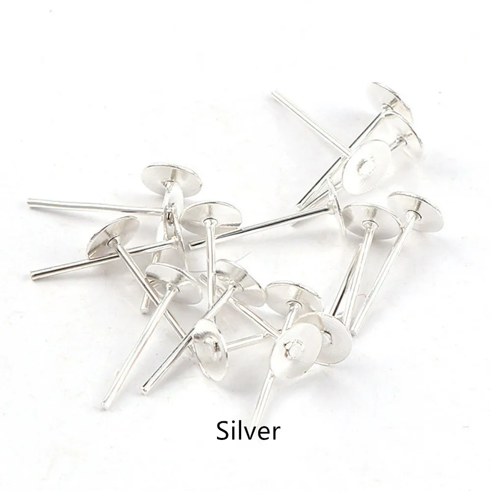 Основа для сережек с кабошоном серебряная основа принадлежности поделок 100