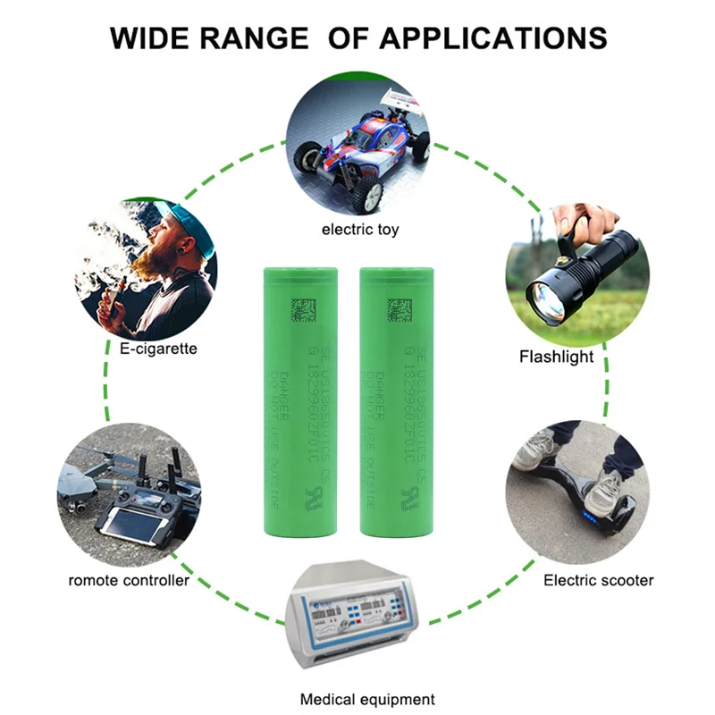 

2021 new 18650, 3.7V rechargeable battery vtc5 2600mAH, with USB charger package sales