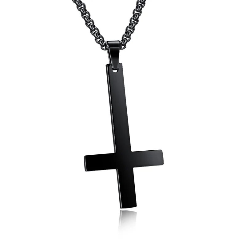 Ожерелье с перевернутым крестом для мужчин и женщин ювелирное изделие из