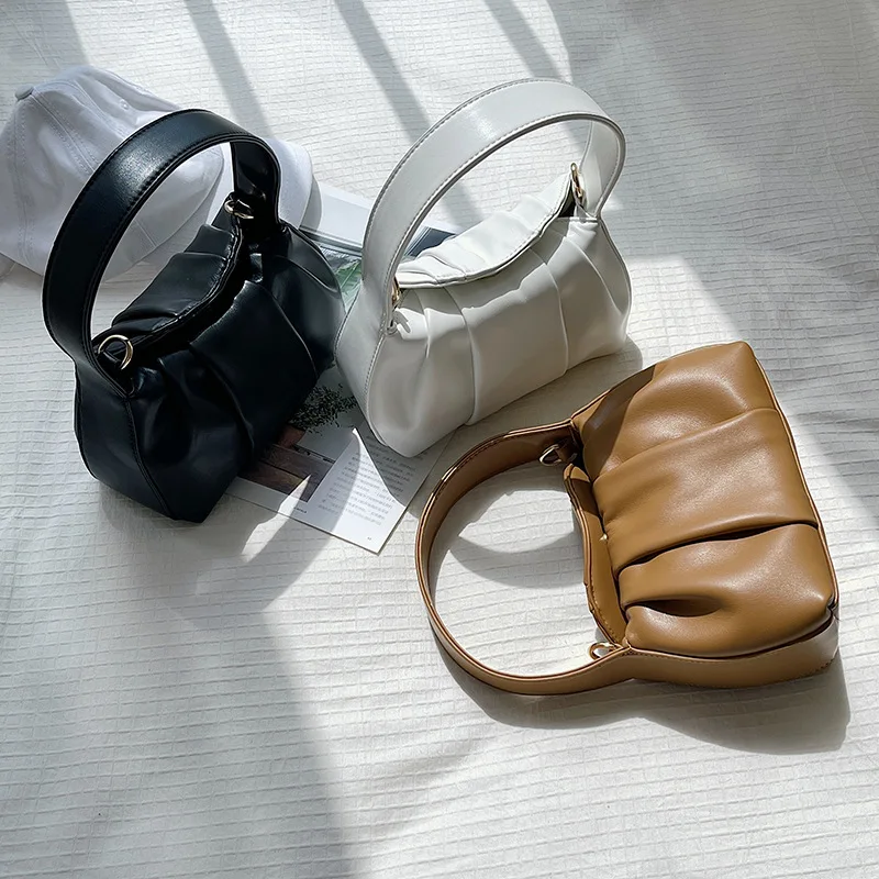 

2021 New Products Bags Women's Bags Trend All-match One-shoulder Messenger Bag Casual PU Handbag Fashion Folded Small Square Bag