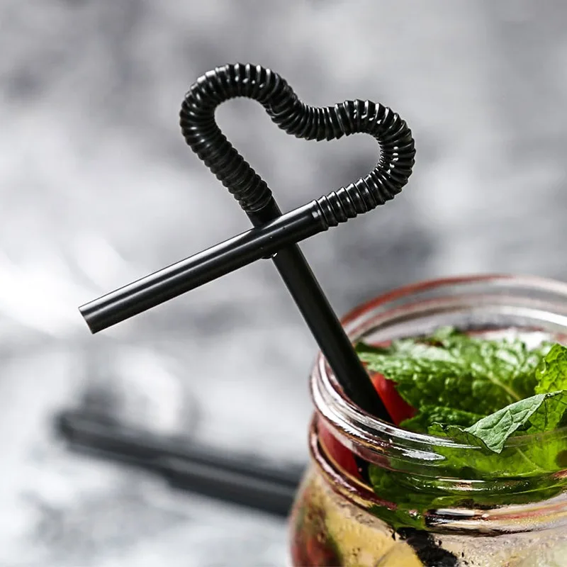 Изогнутые разноцветные пластиковые флуоресцентные соломинки для напитков 100 шт.