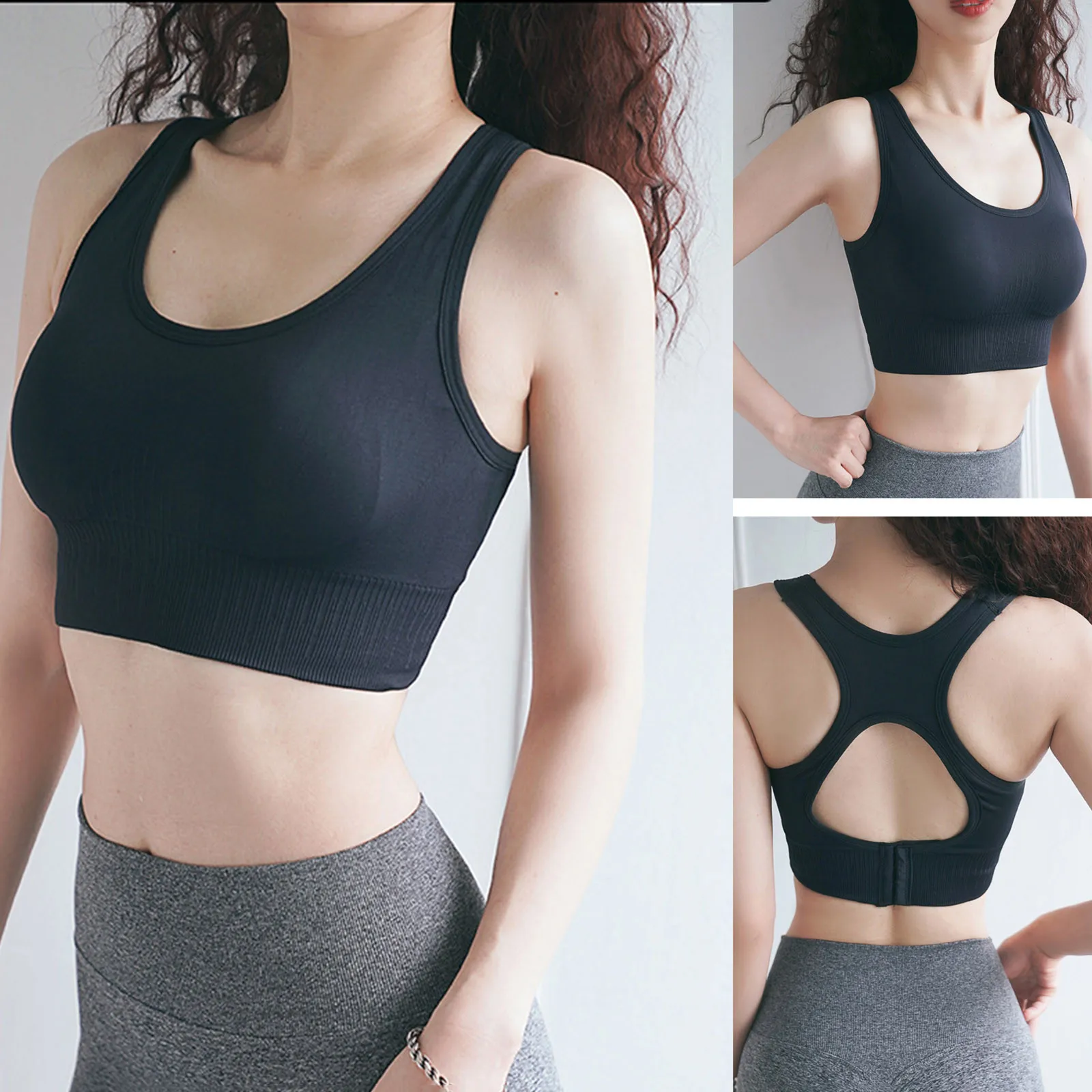 

Sports Cotton Seamless Wireless Sexy Bra Elasticity Push Up Fitness Sports Bustier Without Underwire comfortable Brassiere