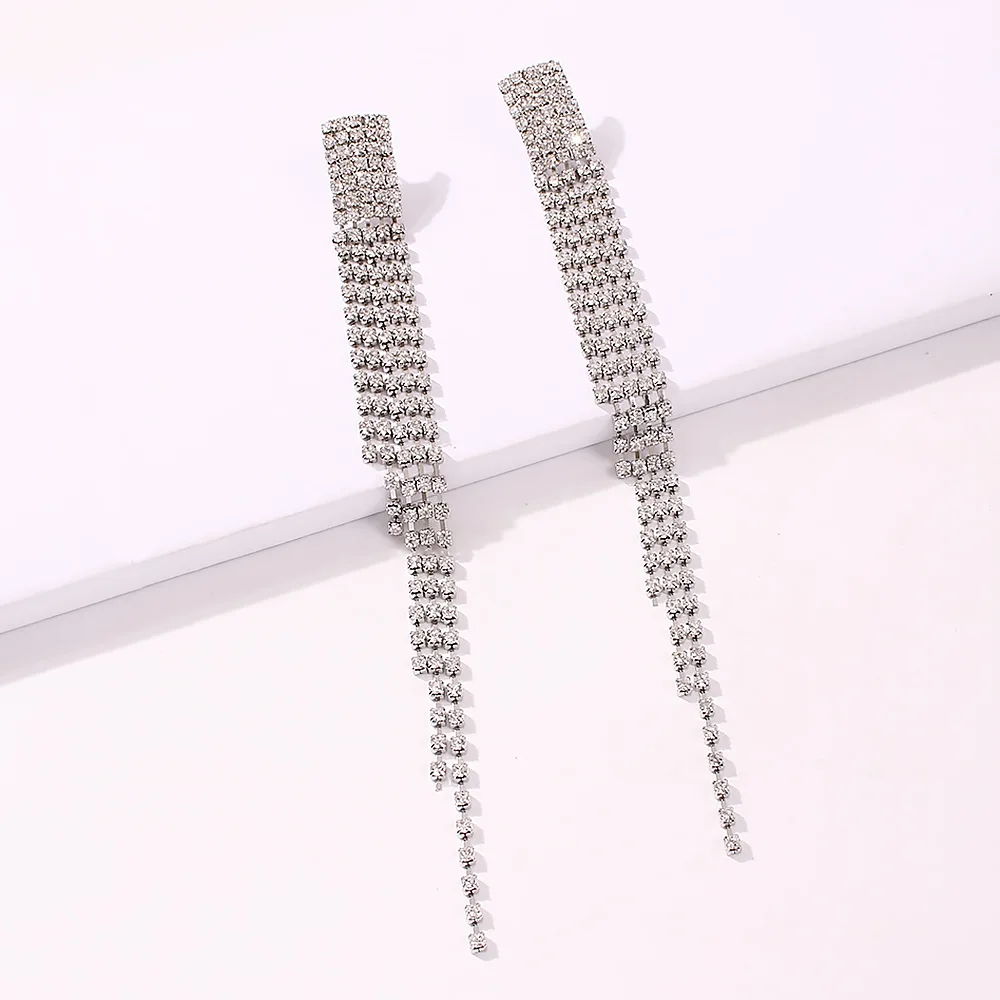 

In 2021 South Korea Fashion Contracted Wind Restoring Ancient Ways Stud Earrings Claw Chain Long Tassel Women Jewelry Earrings