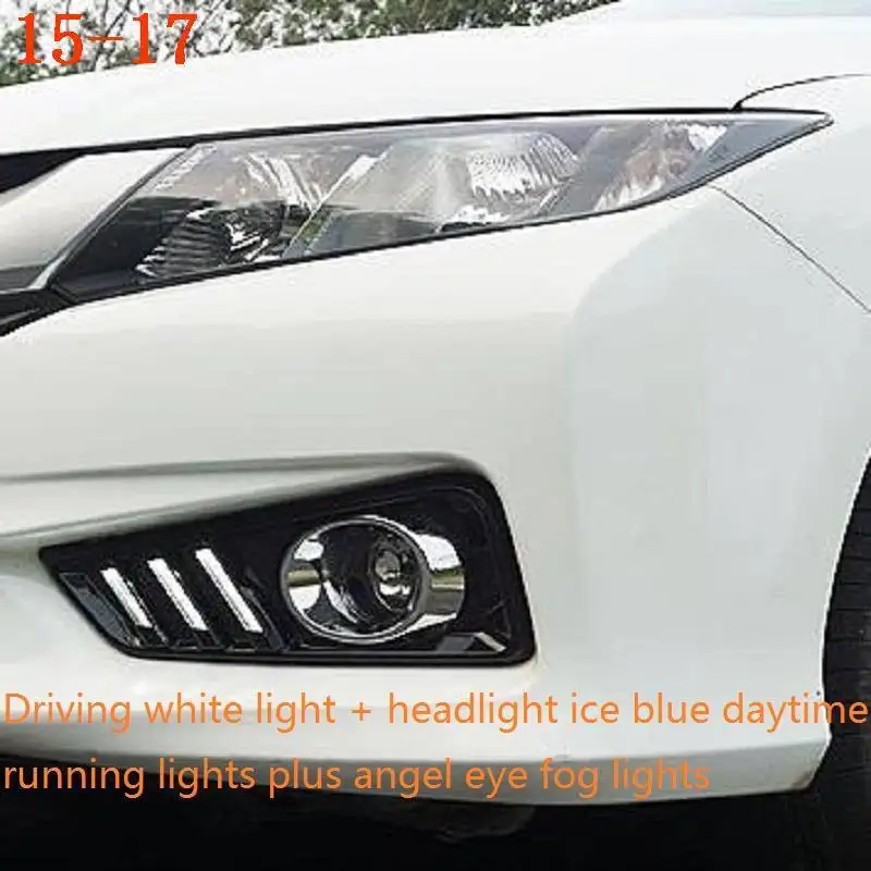 MODEL R Assessoires дневные ходовые Drl Стайлинг Neblineros Para авто светодиодные передние противотуманные фары Задние Автомобильные фары в сборе для Honda City - Цвет: MODEL R