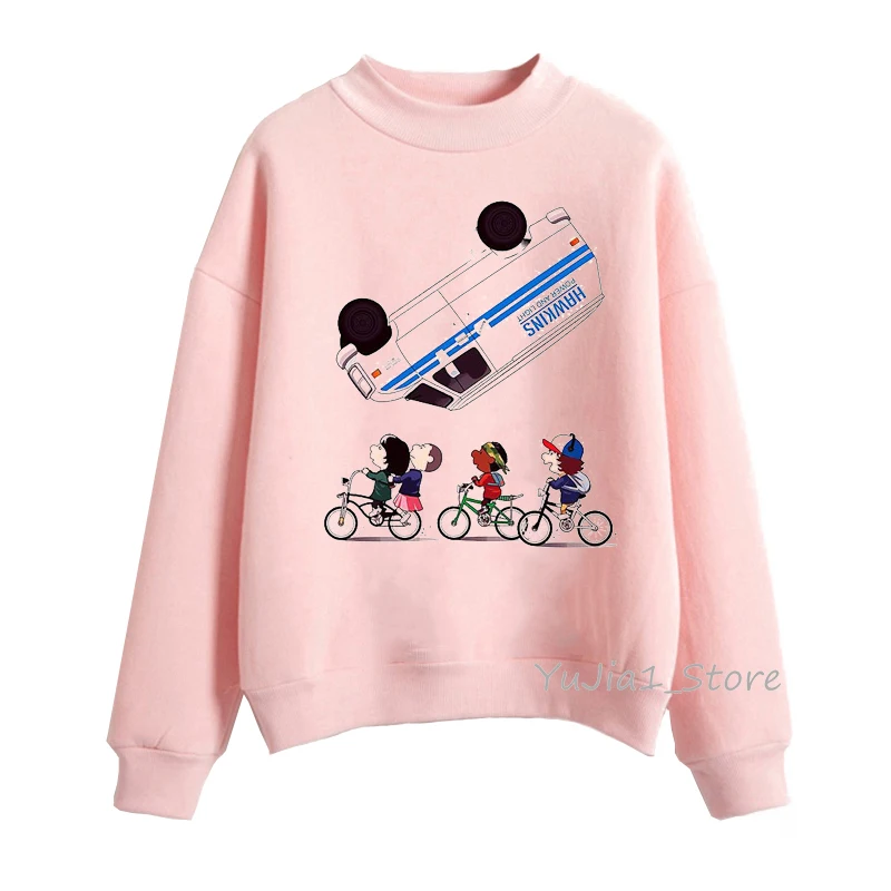 Sudadera mujer очень странные дела 3 кофты осенне-зимняя одежда для женщин, бархатистые худи для девочек-розовый цвет, раздел-толстовки и harajuku kawaii пуловер - Цвет: Y70207P