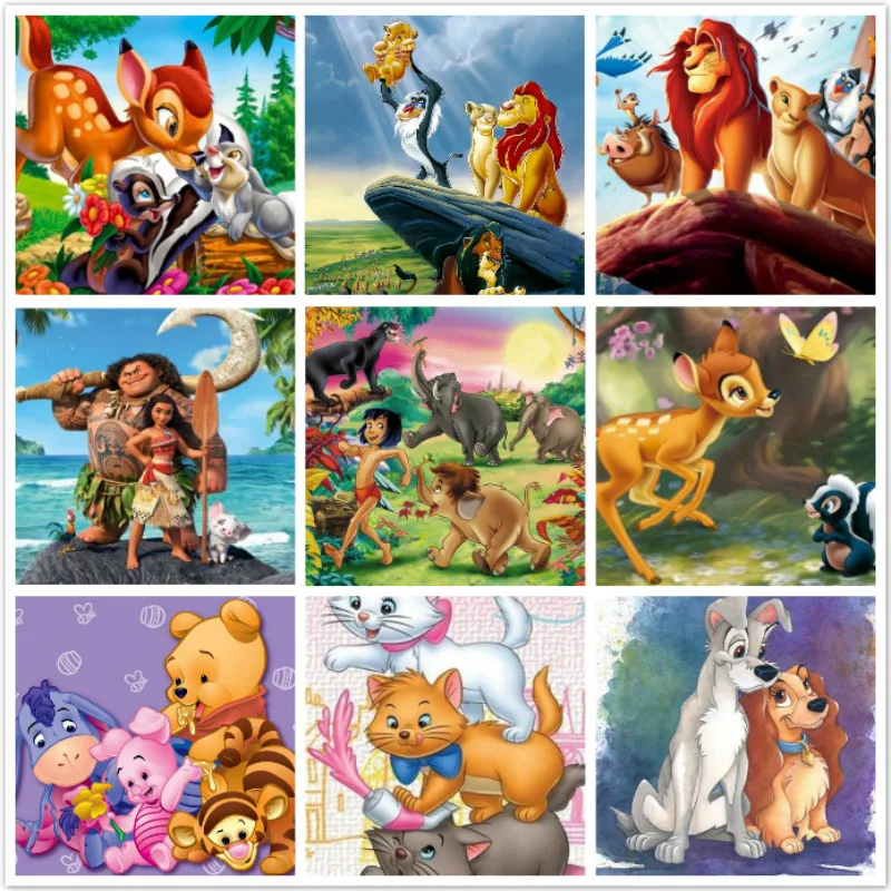 

5D Disney Full Square Round Diamond Embroidery Diy Diamond Painting Lion King Cross Stitch Kits Mosaic Fawn Bambi Home Decoratio