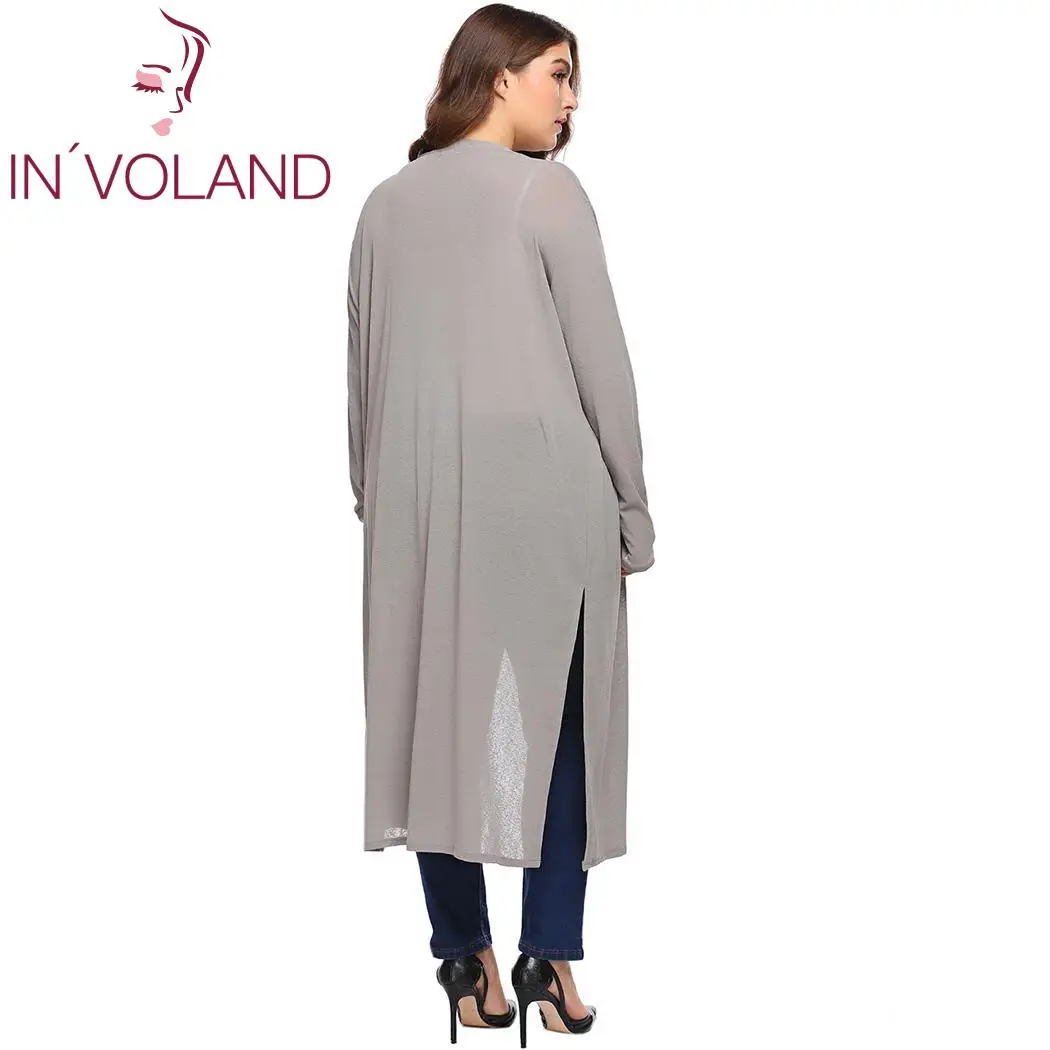 IN'VOLAND женские кардиганы Свитера размера плюс Женские повседневные осенние