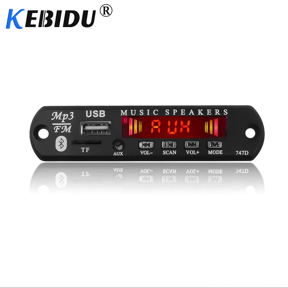 Kebidu 5 в 12 В Bluetooth MP3 WMA декодер плата беспроводной аудио модуль USB TF радио для