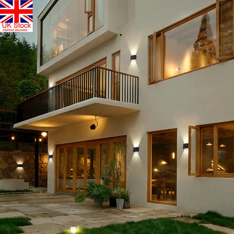 

UK IP65 бра наружный светодиодный настенный светильник сада коридор балкон светильники светящие вверх и вниз 4W