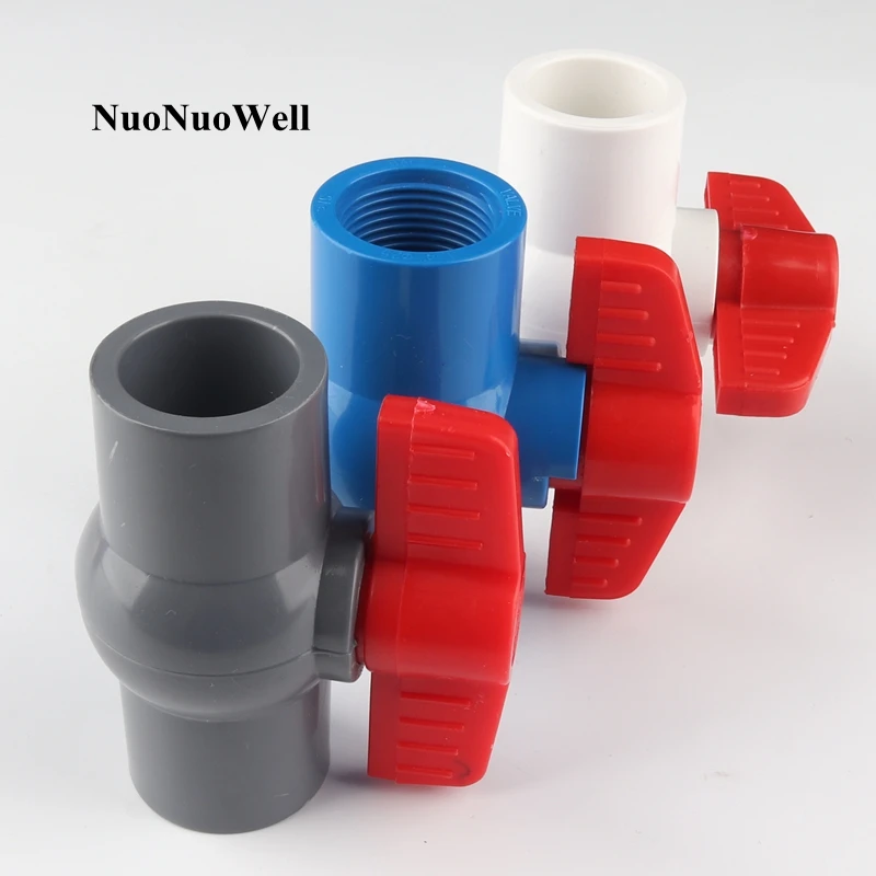 Шаровой кран из ПВХ 2 шт./лот 25 мм 3/4 дюйма Женская резьба шаровой клапан адаптер