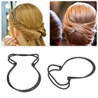 Ободок для волос Женский, двойной, пластиковый, черный