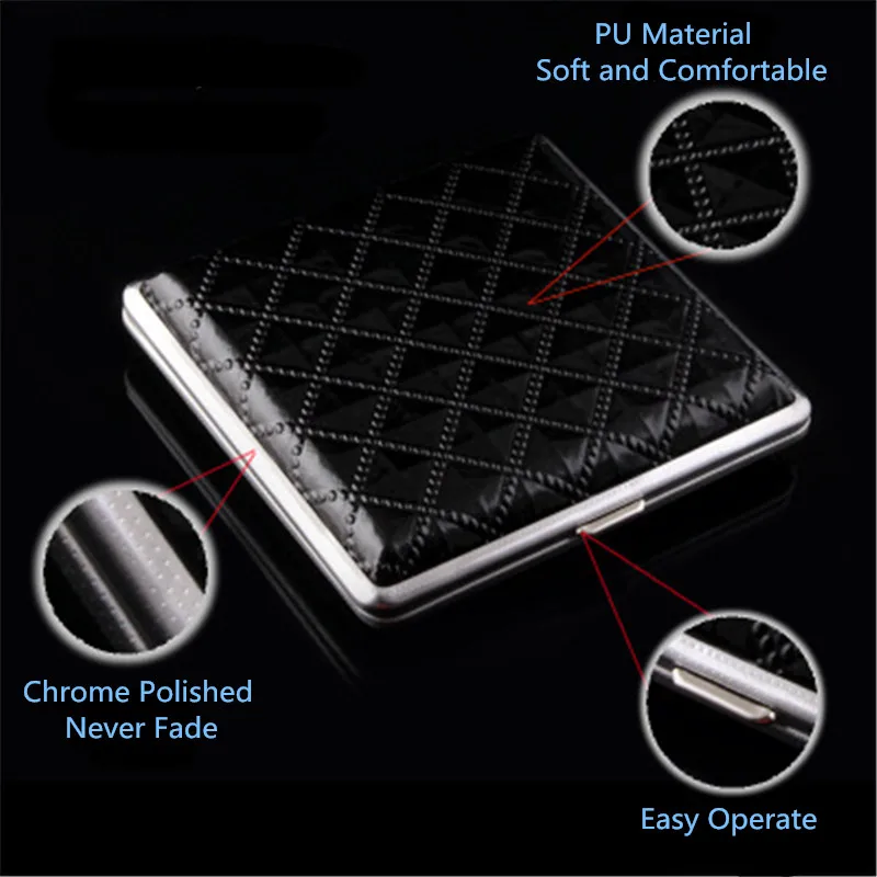 Футляр для сигарет из искусственной кожи металлический кожаный футляр табака