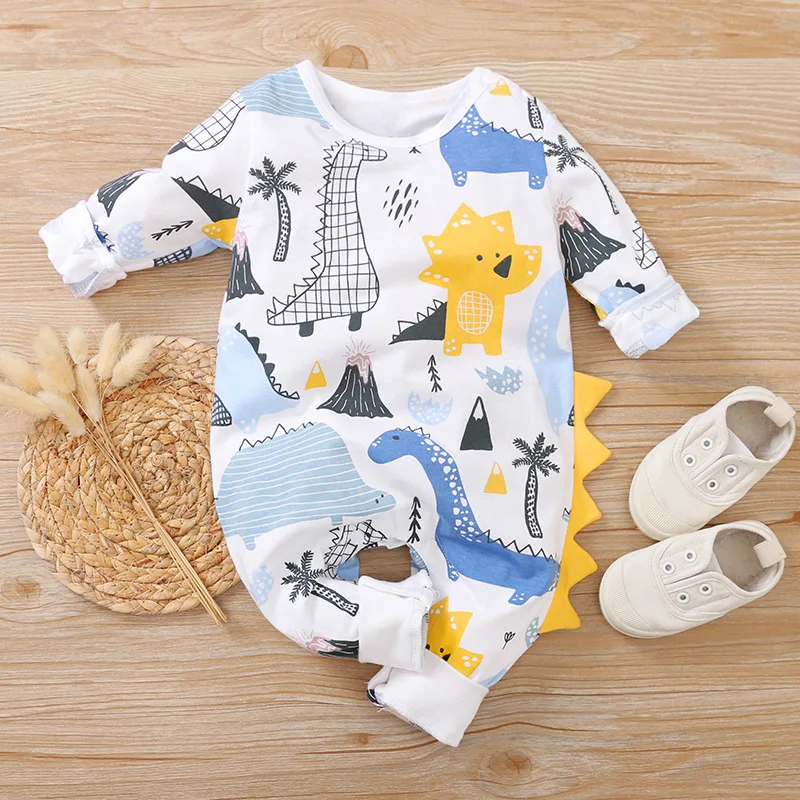 Newborn Baby Boy Clothing Organic Cotton Children New Born Girl Clothes Romper Infant Jumpsuit Dinosaur Costume Onesie Babygrow