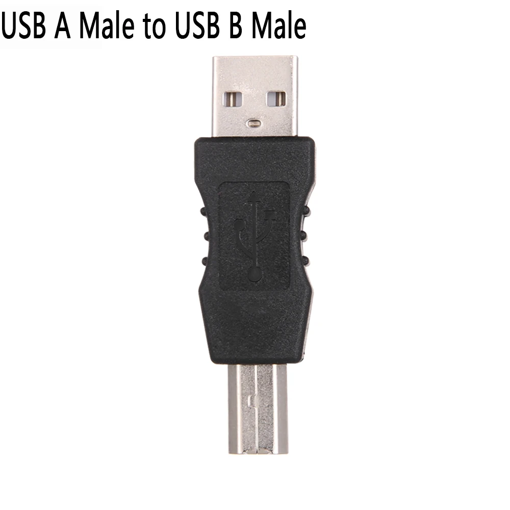 A Male to B Male Новое поступление USB 2,0 Тип A мама-Тип B папа принтер сканер адаптер конвертер Разъем никелированный адаптер Электроника - Цвет: A Male to B Male
