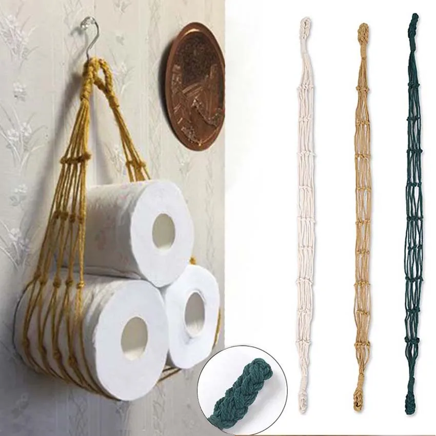 

Держатель для туалетной бумаги журнал держатель книг висит из хлопчатобумажного каната держатель для украшения дома отель висячий карман ...