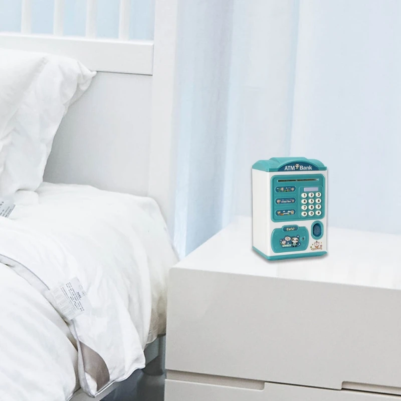 

Password Piggy Bank Smart Cartoon Creative Children Cute Music Light Fingerprint Unlock Automatic Roll Money Piggy Bank To