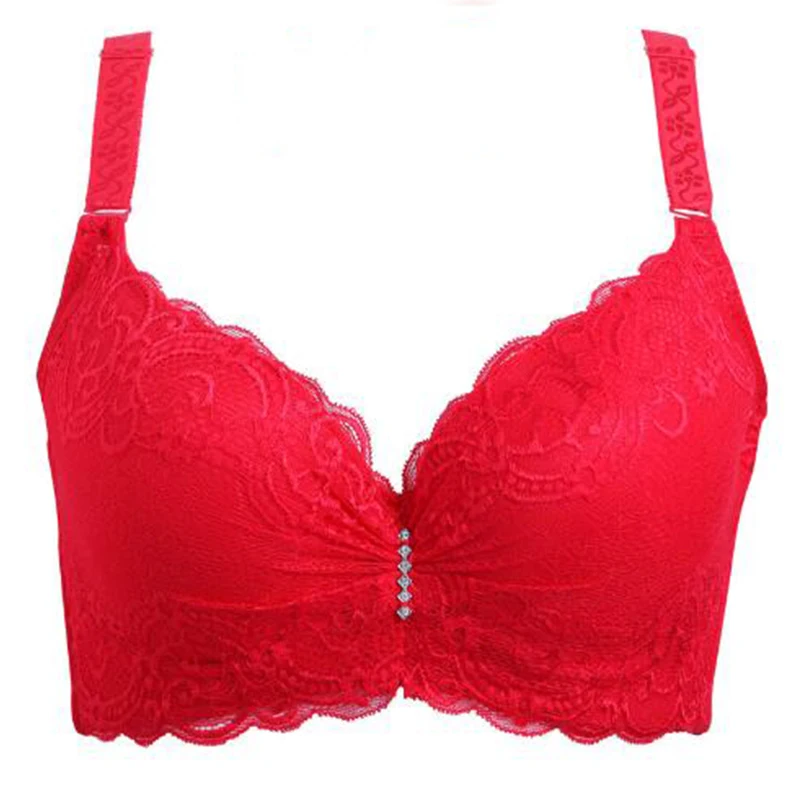 

Saisus Lace Sexy Adjustable Large Size Bra Breathable Comfortable Push Up Steel Ring Thin Ladies Underwear