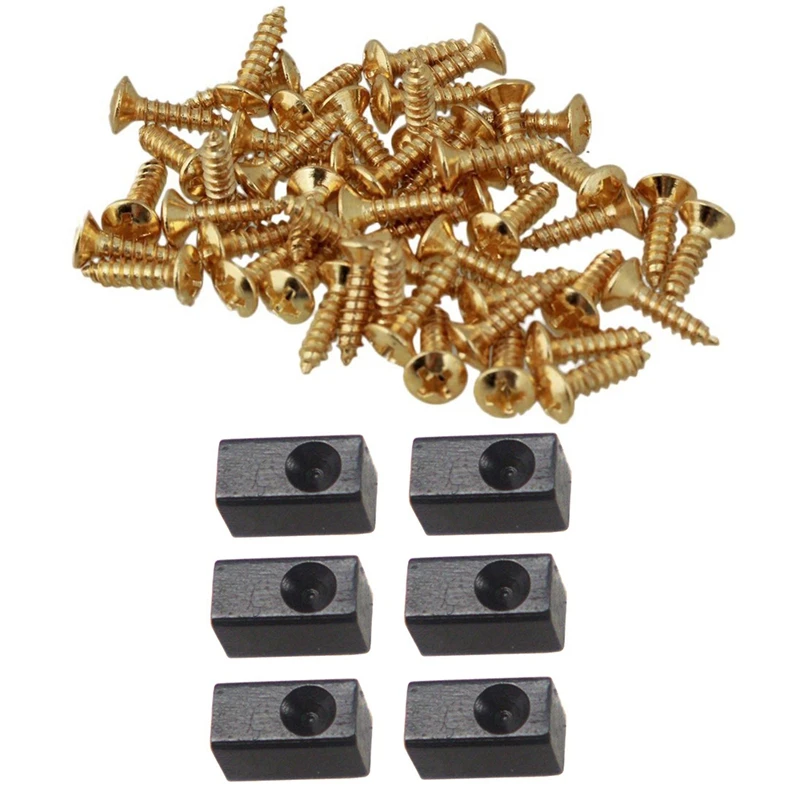

50 Pieces Guitar Bass Screws Parts For Scratchplates Pickguard, Gold & 6 Pieces Guitar Tremolo Bridge Saddle Clamp Pressure Lock