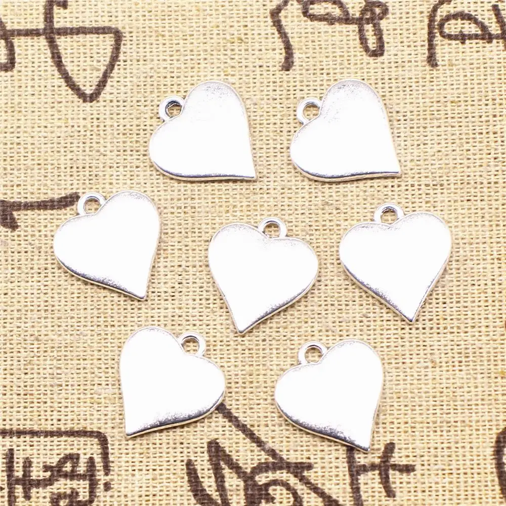 

Supplies For Jewelry Making 10pcs 17x19mm Antique Silver Color Love Charms