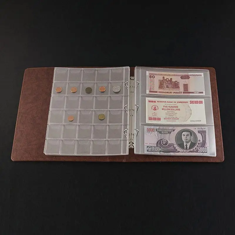 10Pcs Money Banknote Paper Album Page Collecting Holder 3-Slot Loose Leaf Sheet Protection Banknotes | Дом и сад