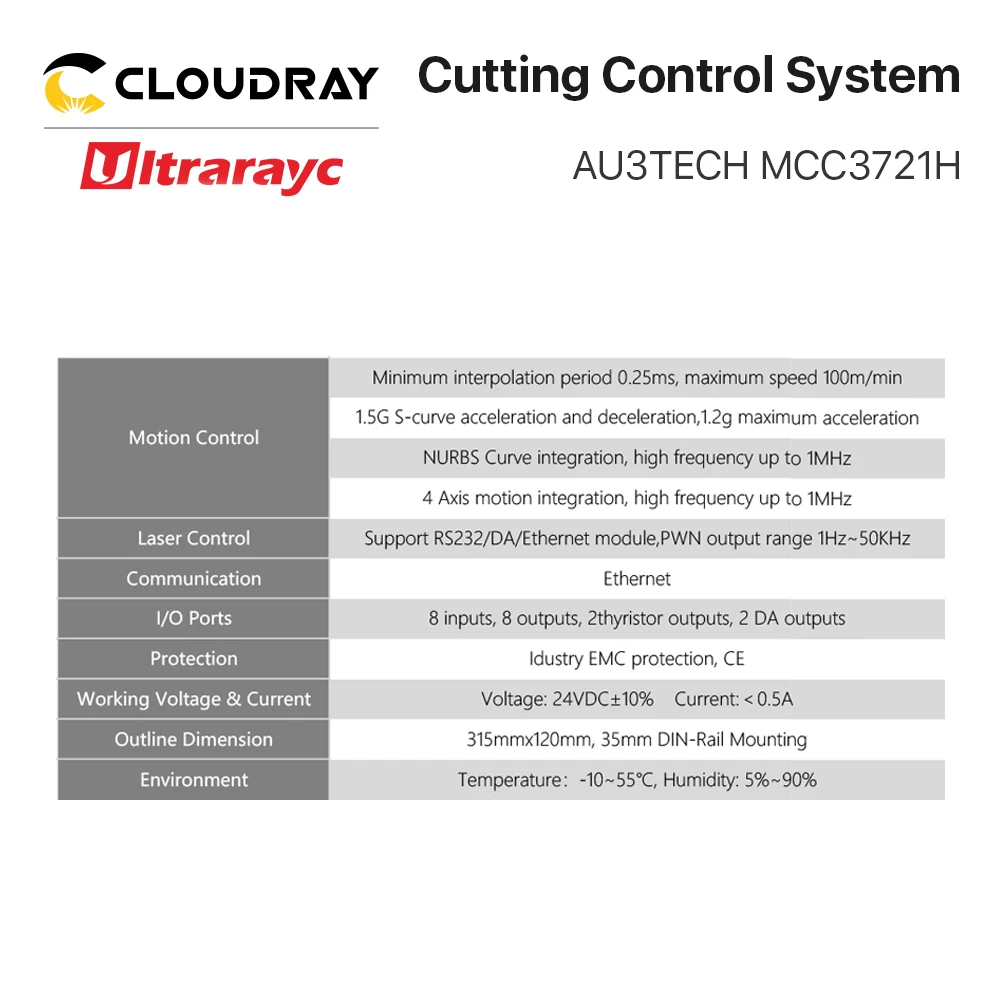 Система управления лазерной резкой Cloudray AU3TECH MCC3721H SC1000 и 2000 программное
