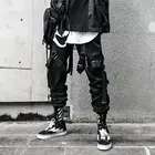 Джоггеры-карго мужские, повседневные брюки в стиле хип-хоп, с карманами, уличная одежда, брюки с лентами в стиле панк, хип-хоп
