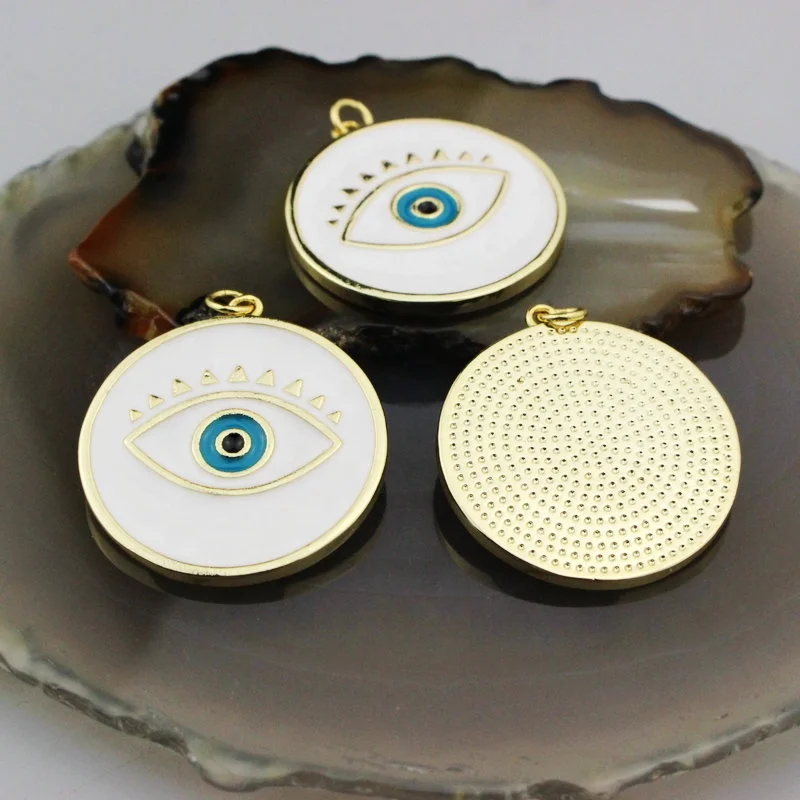 38 мм 20 шт./лот модное покрытие эмаль кулон форма глаз Эмаль Шарм ручная работа DIY