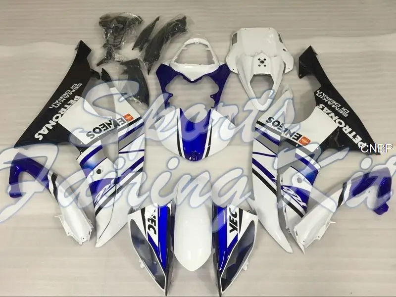 Полностью закрытые комплекты для YZFR6 2008-2015 сине-белый обтекатель мотоцикла YZF600 R6