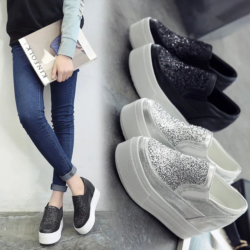 Tleni 2019 модные весенне осенние сапоги выше колена С блестками Обувь на платформе