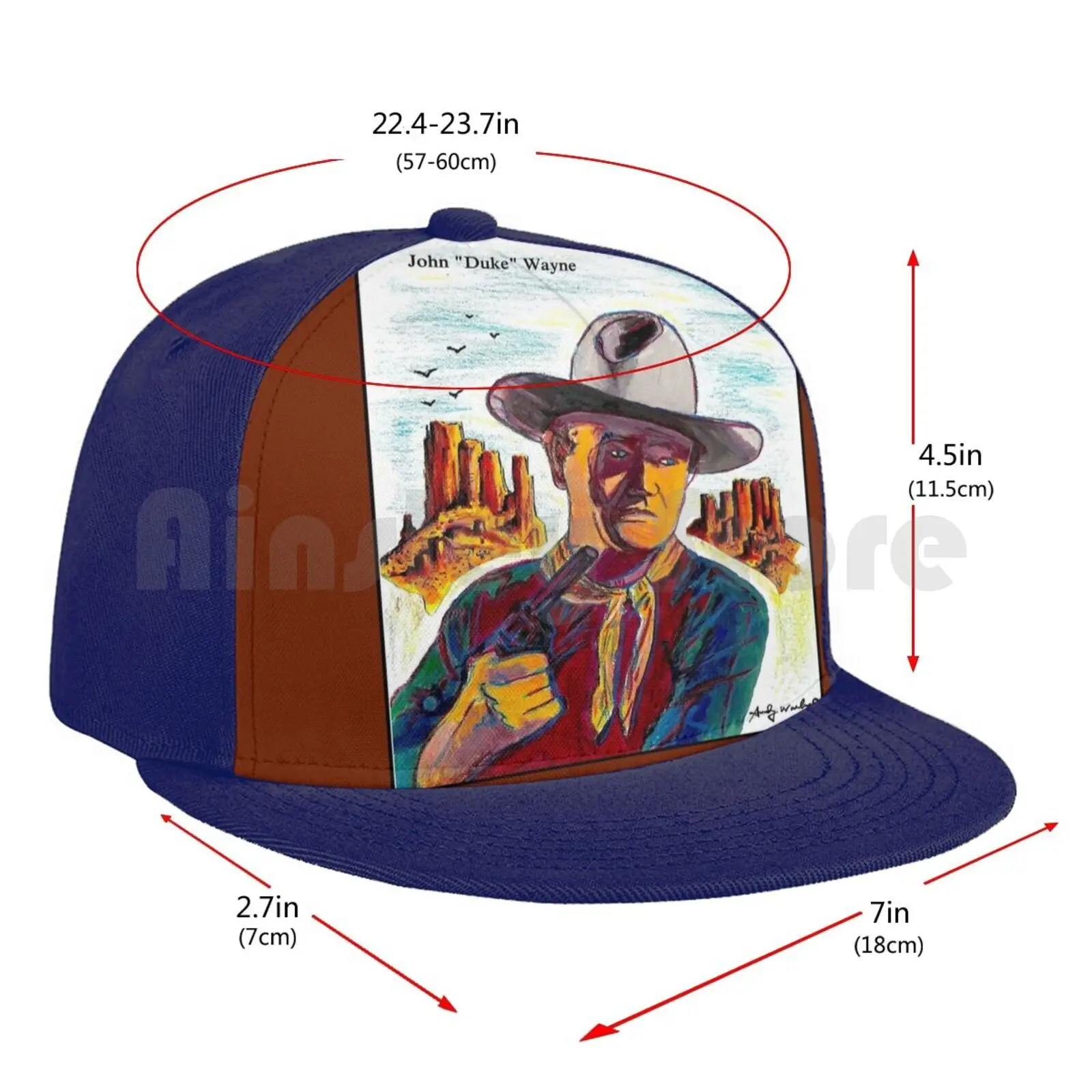 

John Wayne : Vintage Abstract Painting Print Baseball Cap Unisex Mesh Casual Print Adjustable John Wayne Warhol Western Cowboy