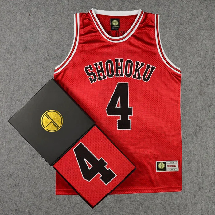 

Костюм для косплея SLAM Cosplay Takenori Akagi Джерси Shohoku старшая школа Red No.4 Аниме Косплей Баскетбол Спортивная команда униформа
