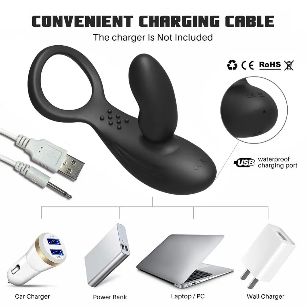 Мужской Вибратор для массажа простаты с кольцом на член анальные секс-игрушки