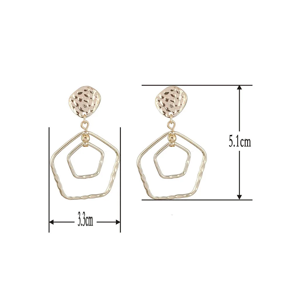 

Irregular Square Metal Big Drop Earrings