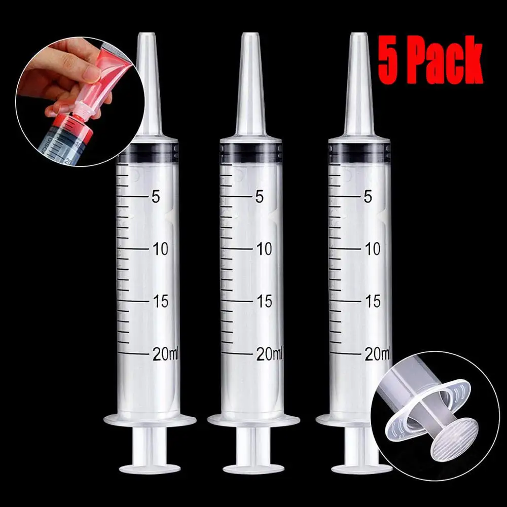 5 упаковок пластиковые шприцы для блеска губ 20 мл|Многоразовые бутылки| |