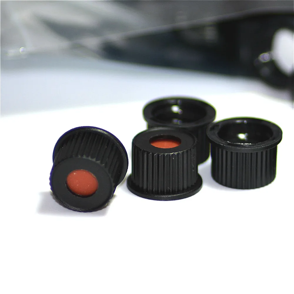 Черный с открытым верхом полипропиленовый колпачок красный PTFE/Белый силиконовый