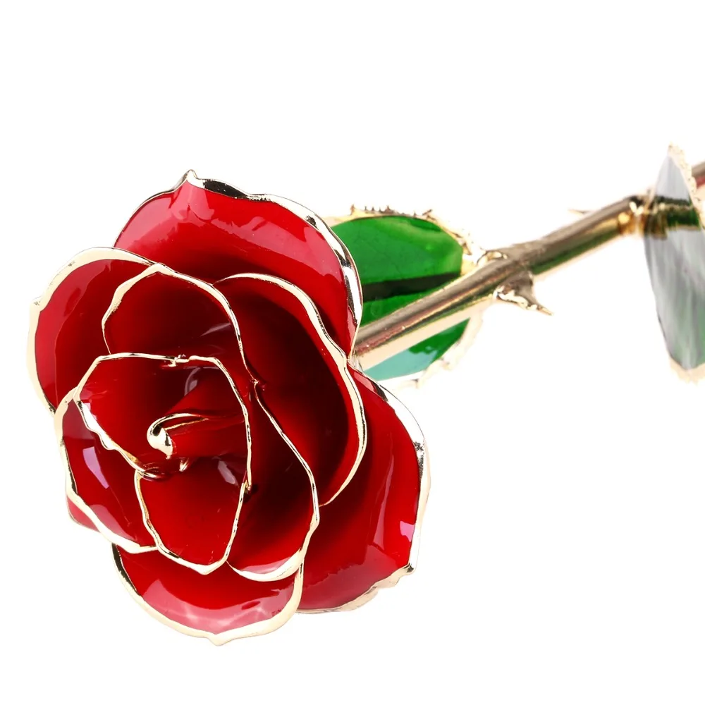 

24k позолоченная роза на День святого Валентина, День рождения День матери Юбилей подарок для девочек Искусственные цветы вечная роза с коро...