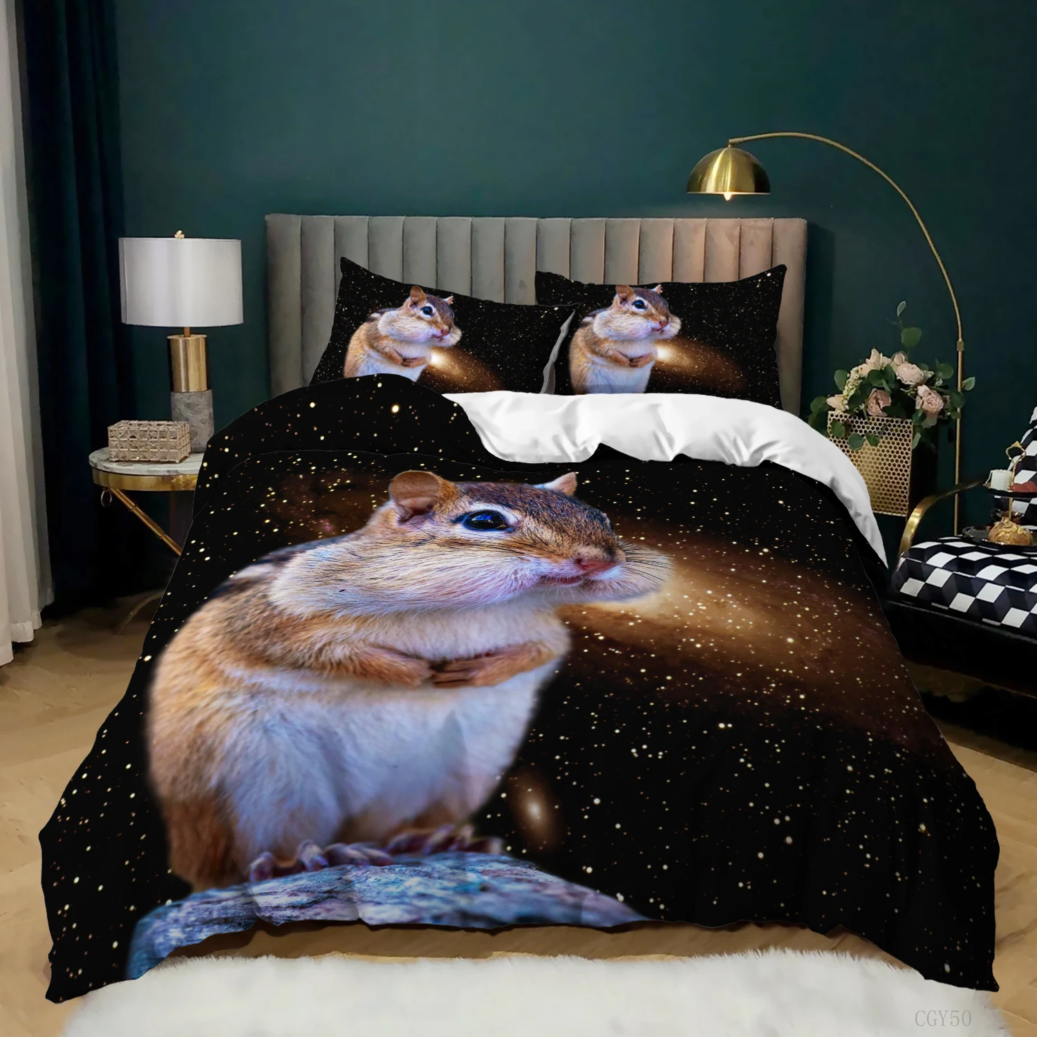 

Squirrel Bird Digital Printing Children's Cartoon Bedding Set Quilt Cover Design Bed Set 3d Boy Bedding Sanded Quilt Cover